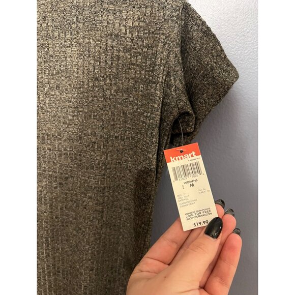 Y2K ATTENTION Heather Gray Cold Shoulder Mini Dress NWT Size Med Knit Like - Picture 4 of 9